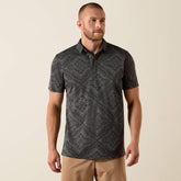 Jacquard Printed Fitted Polo-Ariat