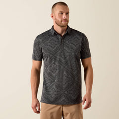 Jacquard Printed Fitted Polo-Ariat