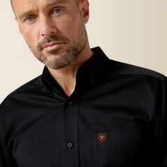 Solid Twill Fitted Shirt-Ariat