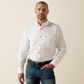 Solid Twill Fitted Shirt-Ariat