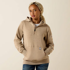 Rebar Lightweight Logo 1/2 Zip Hoodie-Ariat