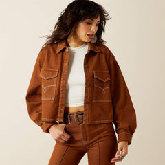 Boxy Cropped Denim Jacket-Ariat