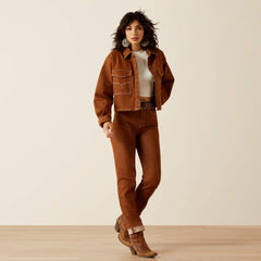 Boxy Cropped Denim Jacket-Ariat