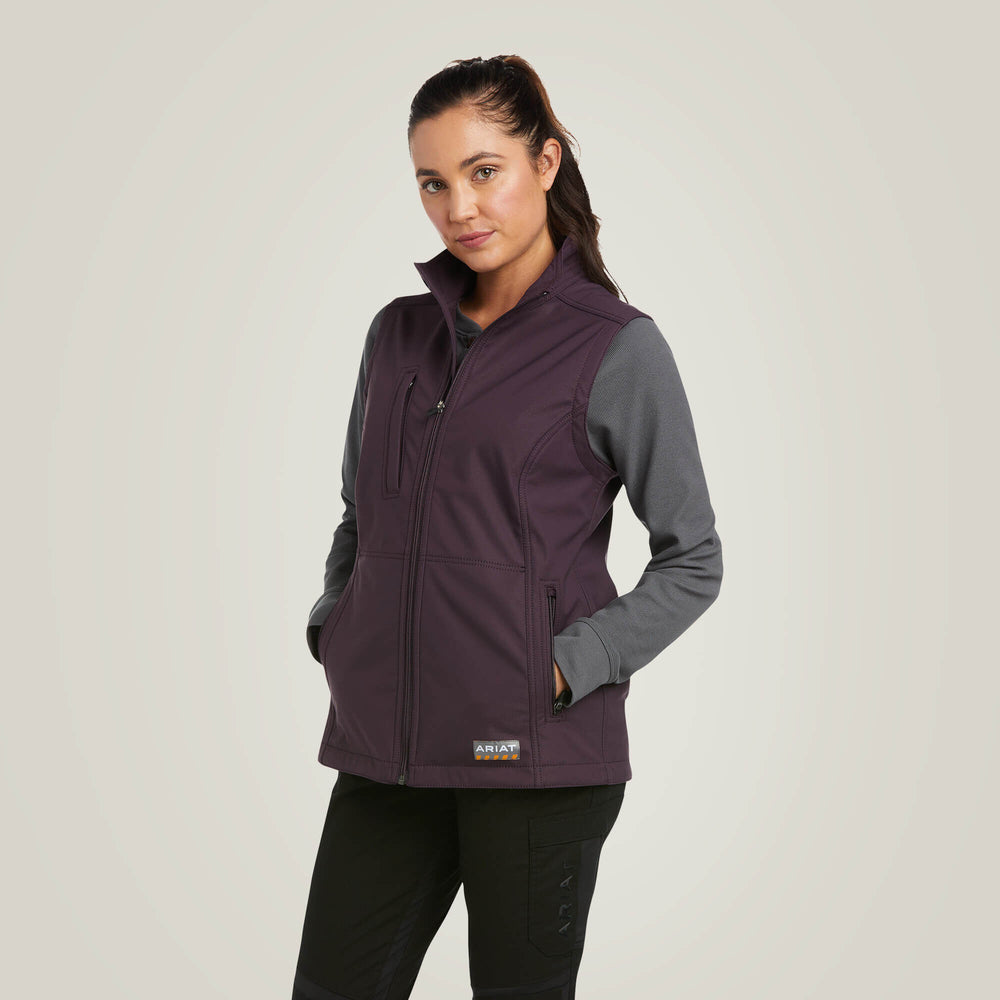 Rebar Stretch Canvas Softshell Vest-Ariat