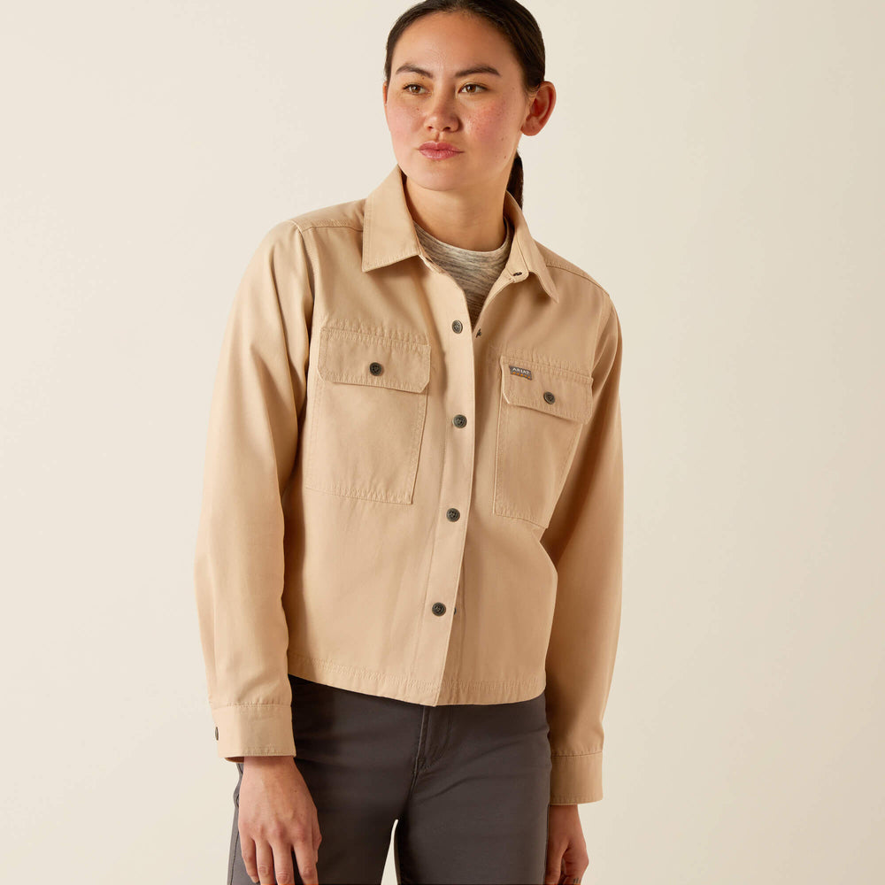 Rebar Cropped Woven Shirt Jacket-Ariat