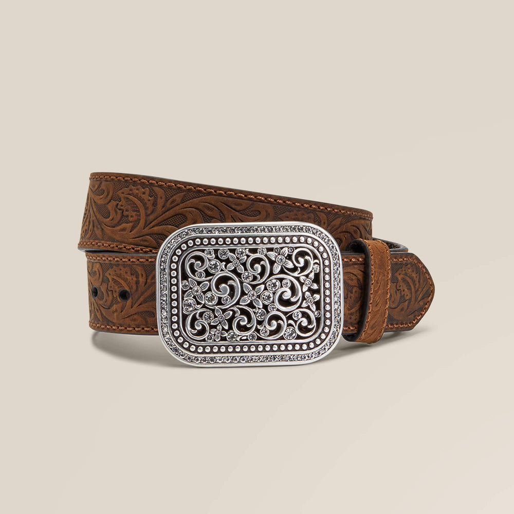 Floral Embroidery Buckle Belt-Ariat