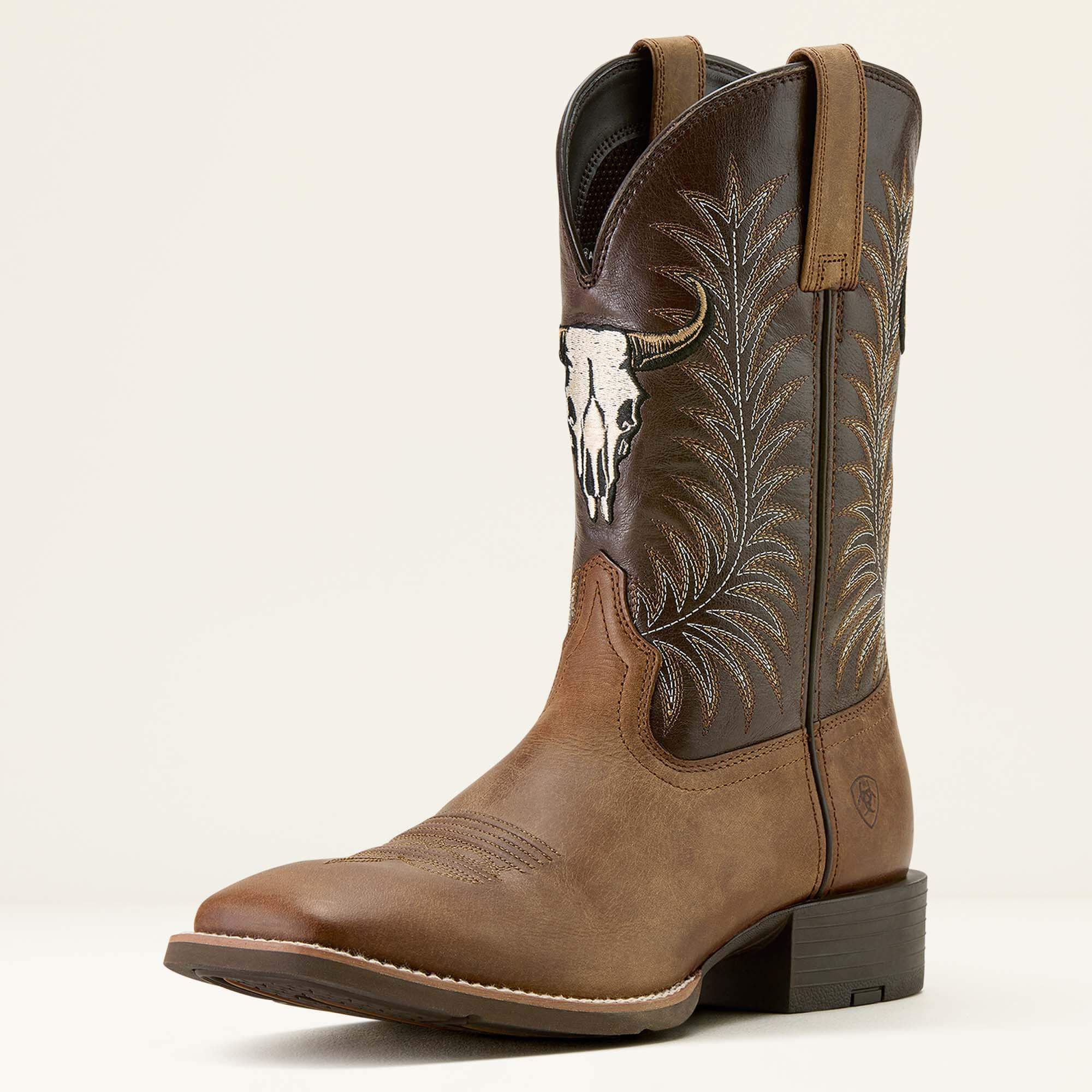Sport Steer Skull Wide Square Toe Cowboy Boot-Ariat
