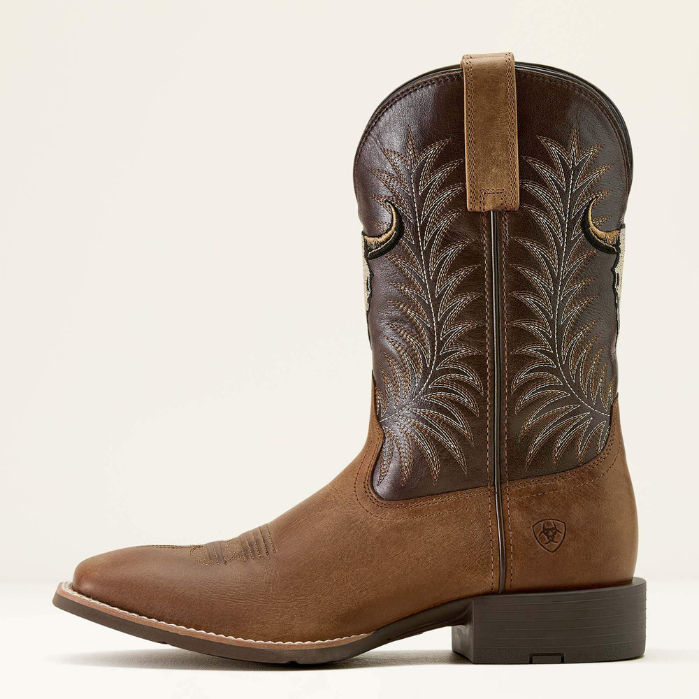 Sport Steer Skull Wide Square Toe Cowboy Boot-Ariat