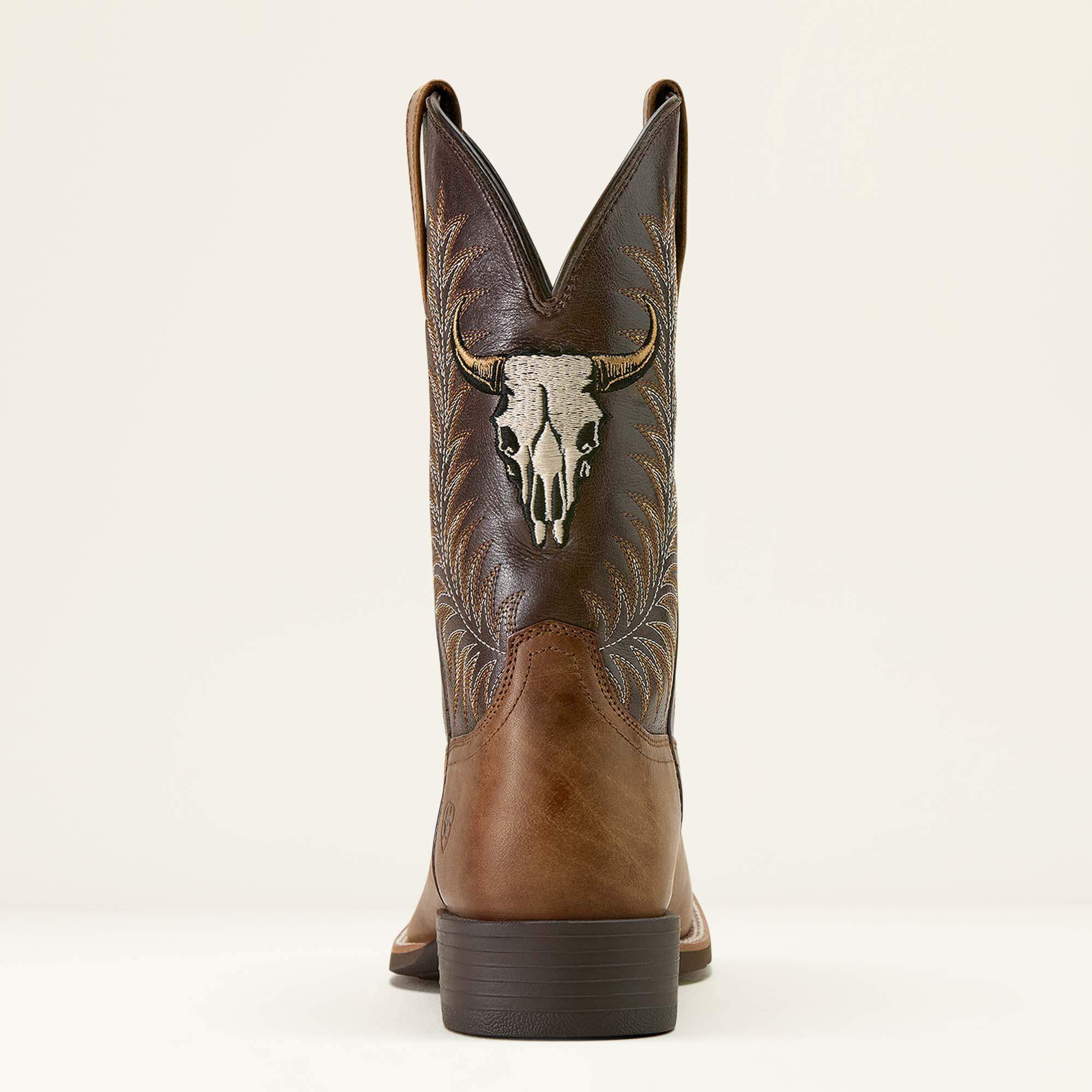Sport Steer Skull Wide Square Toe Cowboy Boot-Ariat