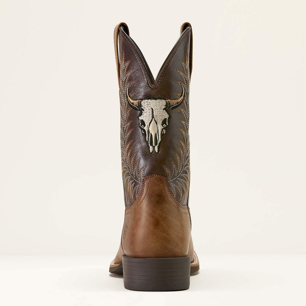 Sport Steer Skull Wide Square Toe Cowboy Boot-Ariat
