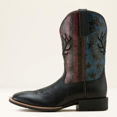 Sport Liberty Antler Wide Square Toe Cowboy Boot-Ariat