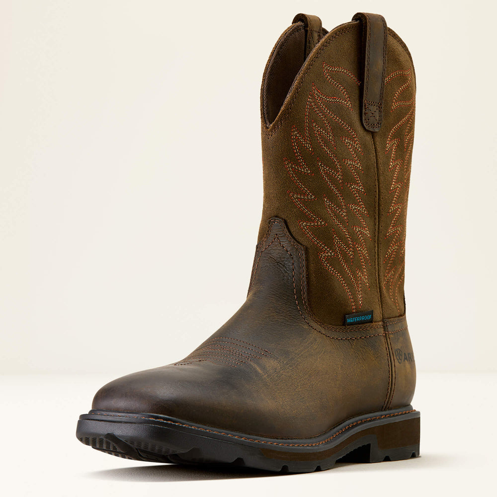 Groundbreaker Wide Square Toe Waterproof Work Boot-Ariat
