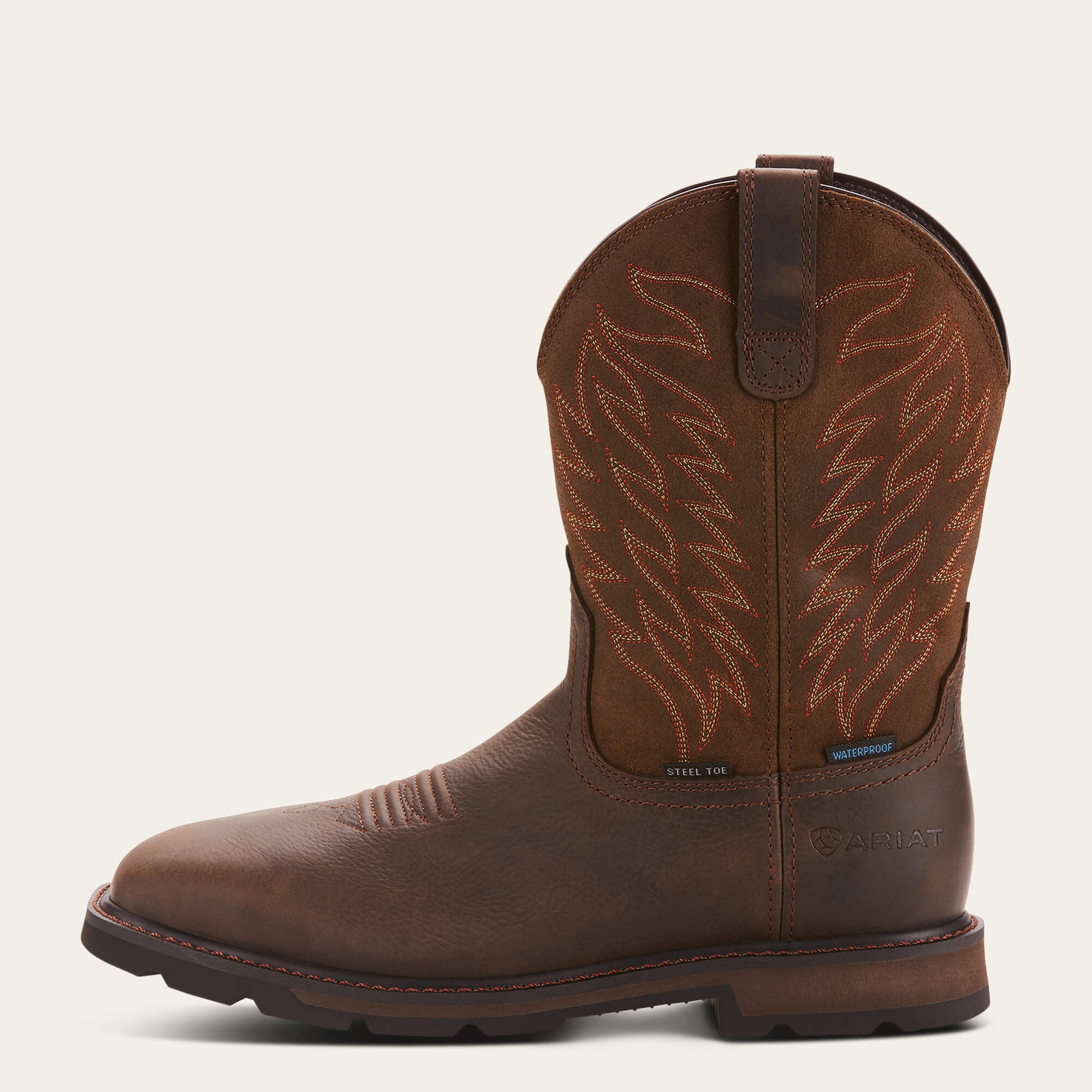Groundbreaker Wide Square Toe Waterproof Steel Toe Work Boot-Ariat