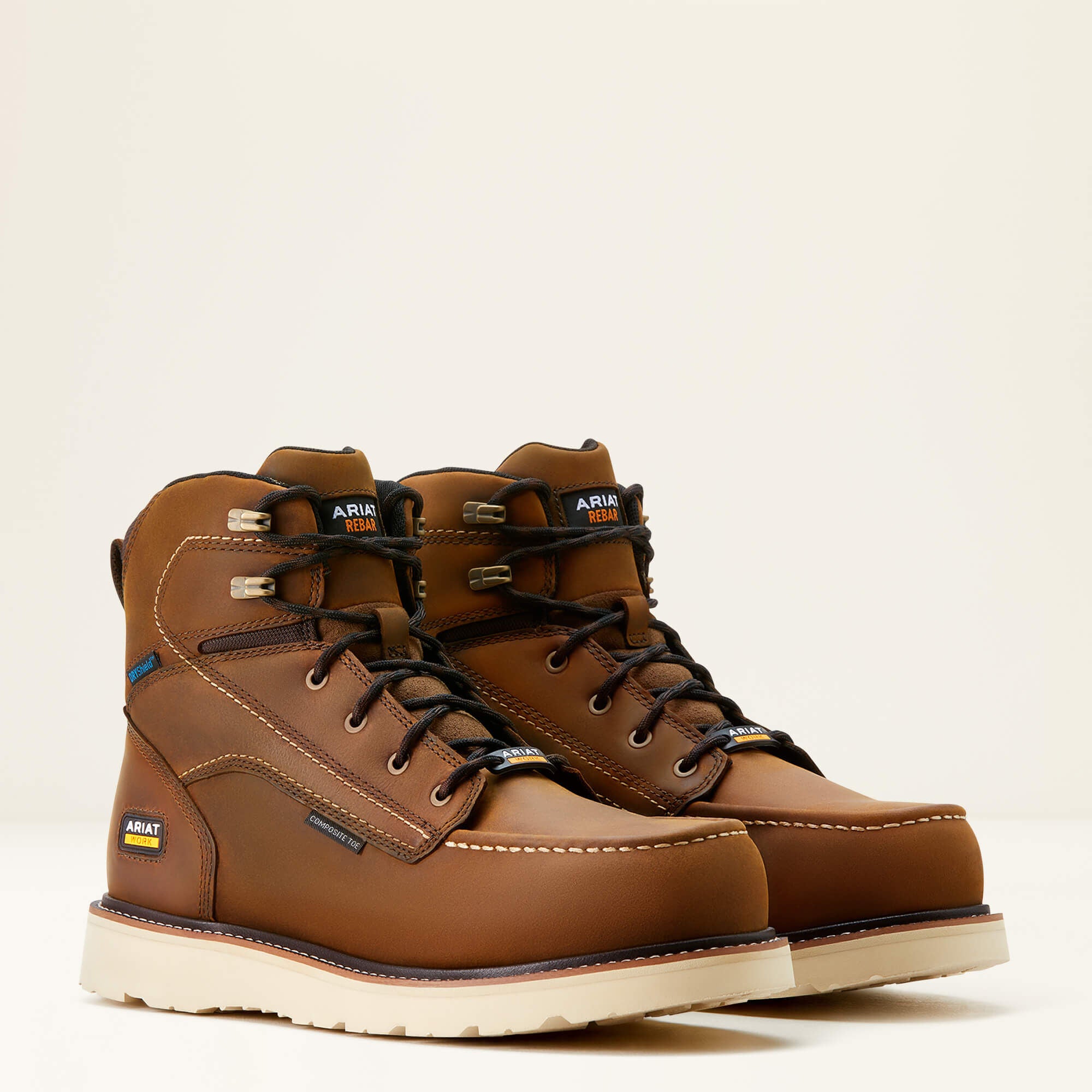 Rebar Wedge Moc Toe 6" Waterproof Composite Toe Work Boot-Ariat
