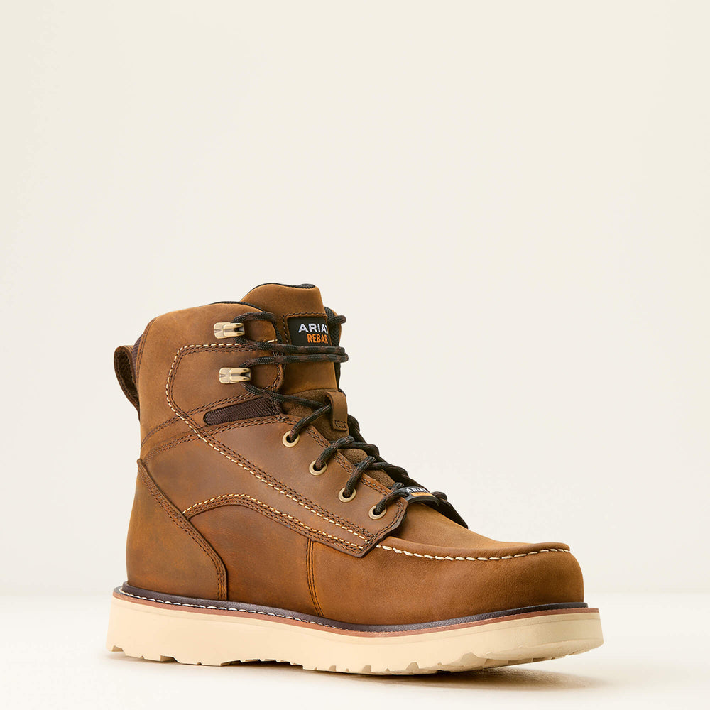 Rebar Wedge Moc Toe 6" Waterproof Work Boot-Ariat