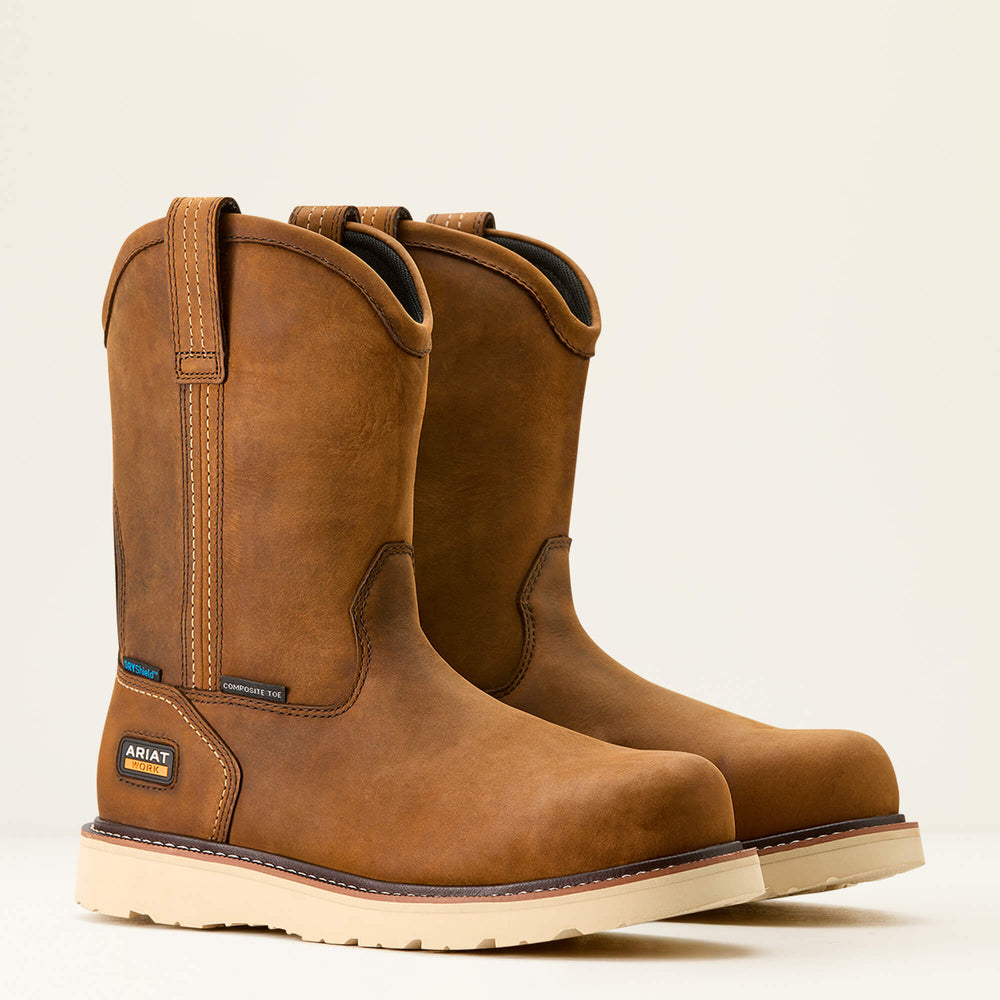 Rebar Wedge Pull-On Waterproof Composite Toe Work Boot-Ariat