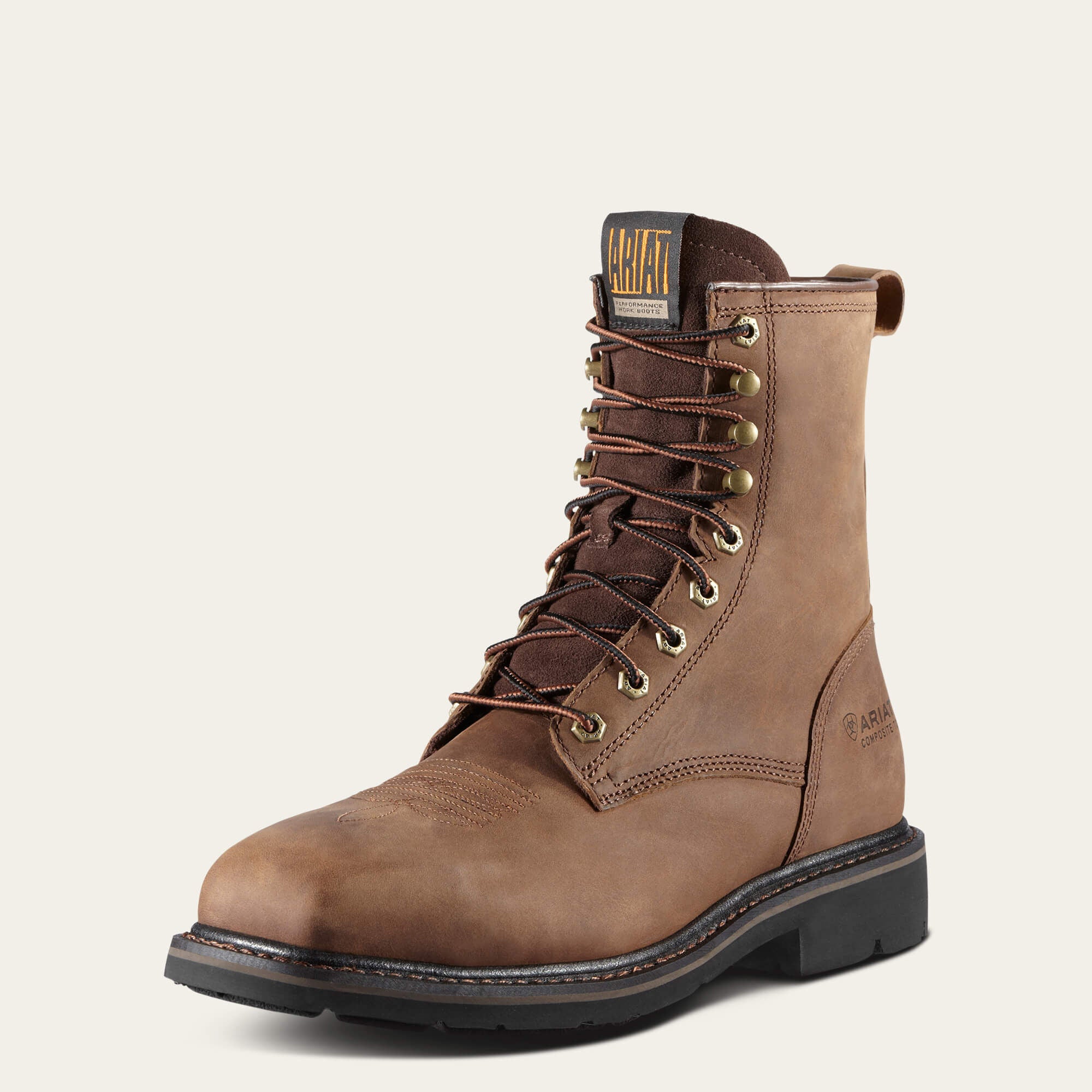 Cascade 8" Wide Square Toe Steel Toe Work Boot-Ariat