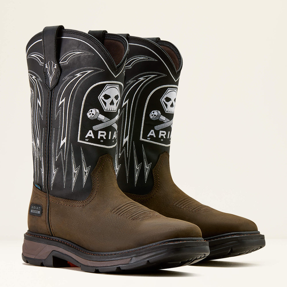 WorkHog XT Bolt Skull Waterproof Wide Square Toe Work Boot-Ariat