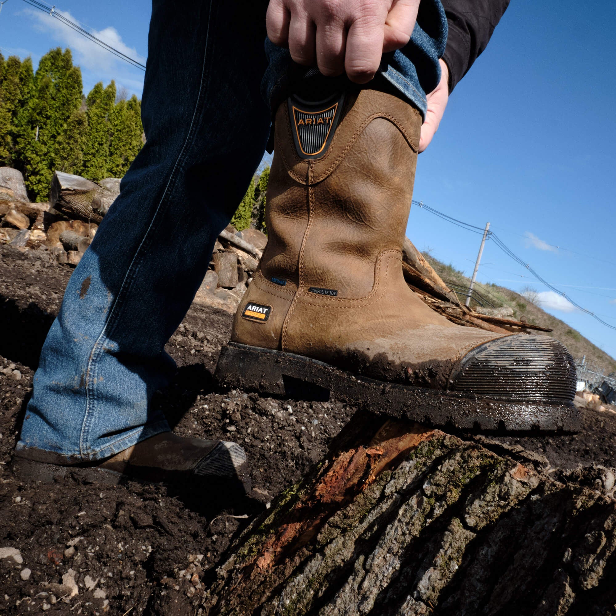 Longview Shock Shield Waterproof Composite Toe Work Boot-Ariat