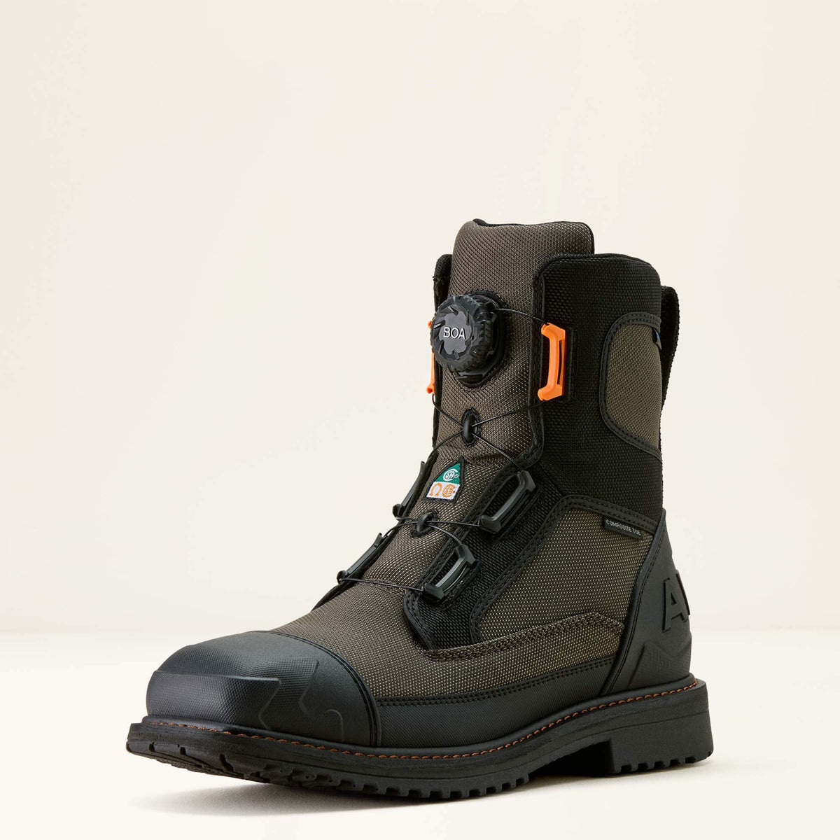 RigTEK Wildcat BOA 8" CSA Waterproof Wide Square Toe Composite Toe Work Boot-Ariat
