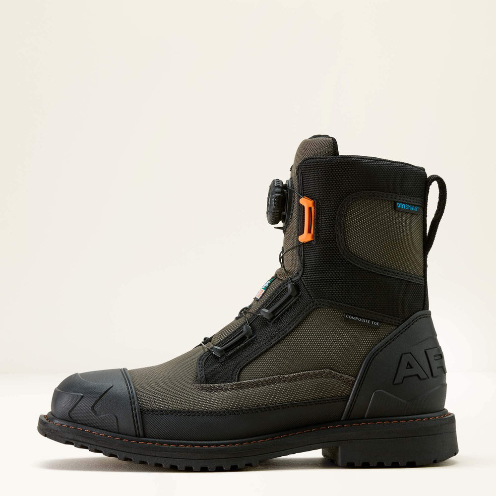 RigTEK Wildcat BOA 8" CSA Waterproof Wide Square Toe Composite Toe Work Boot-Ariat