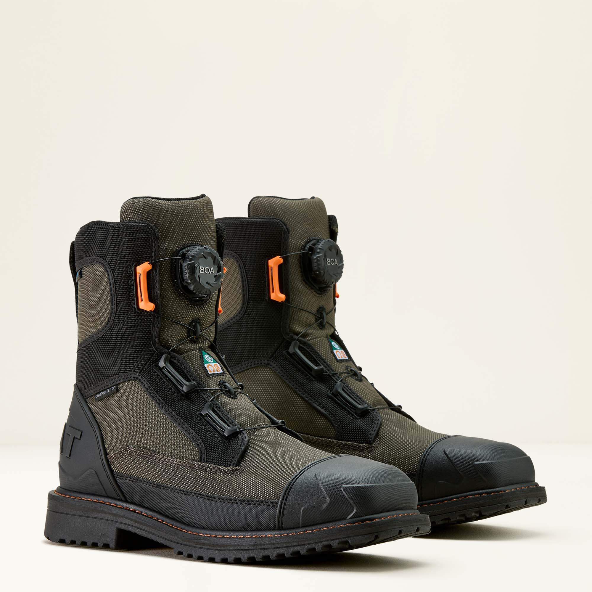 RigTEK Wildcat BOA 8" CSA Waterproof Wide Square Toe Composite Toe Work Boot-Ariat