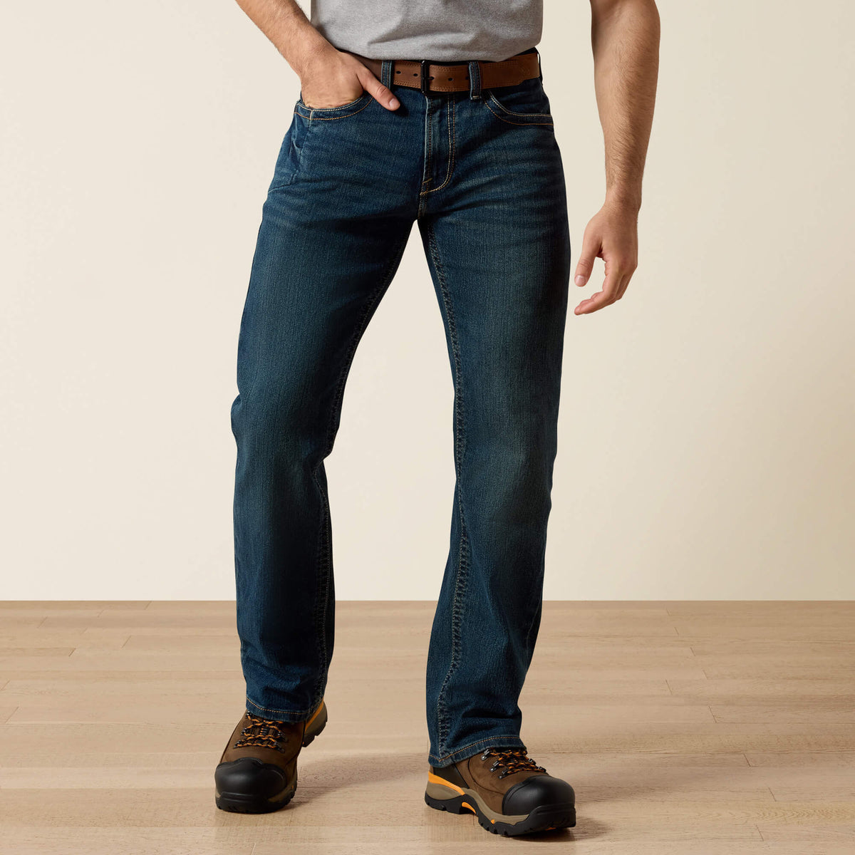 Men's Low Rise, Bootcut Work Pants - Rebar Denim-Ariat