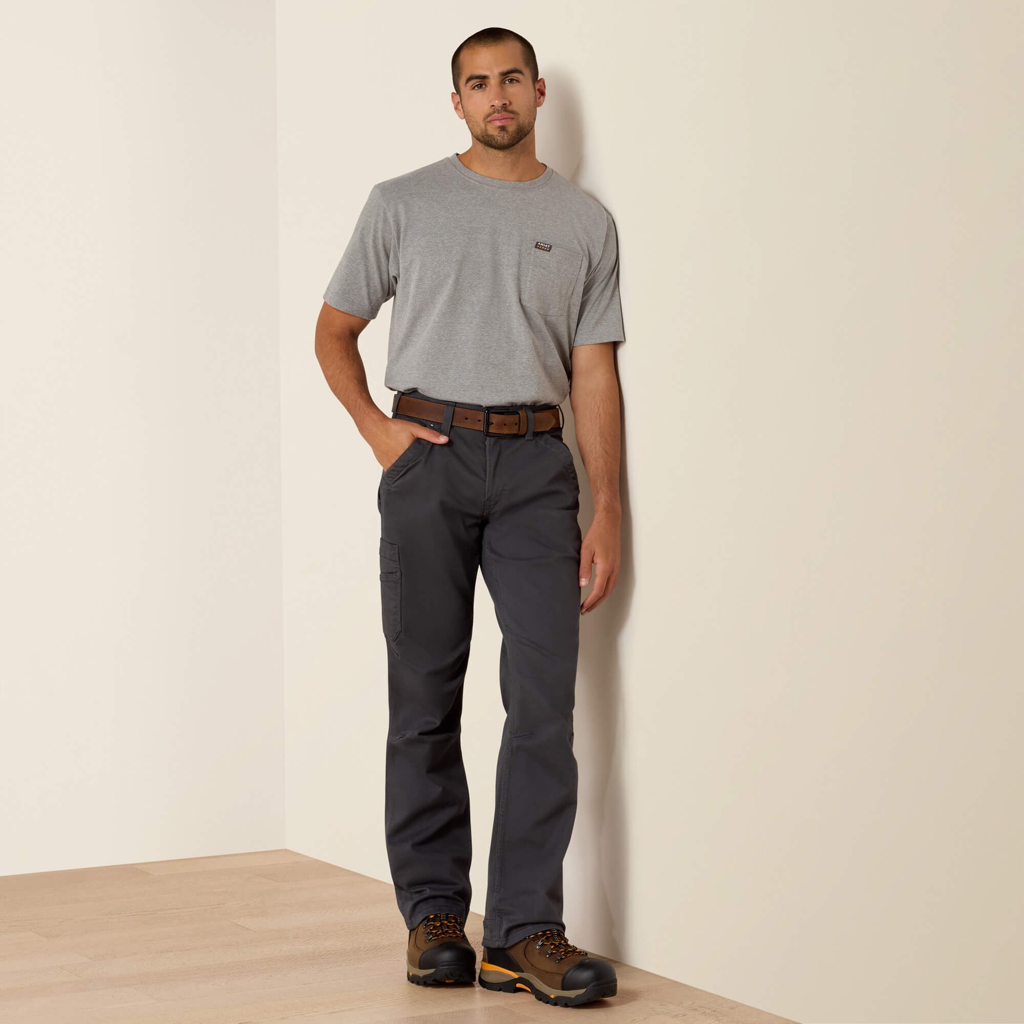 Rebar M4 Relaxed DuraStretch Washed Twill Dungaree Boot Cut Pant-Ariat