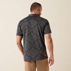 Jacquard Printed Fitted Polo-Ariat