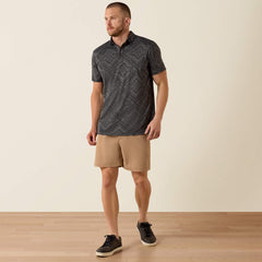 Jacquard Printed Fitted Polo-Ariat
