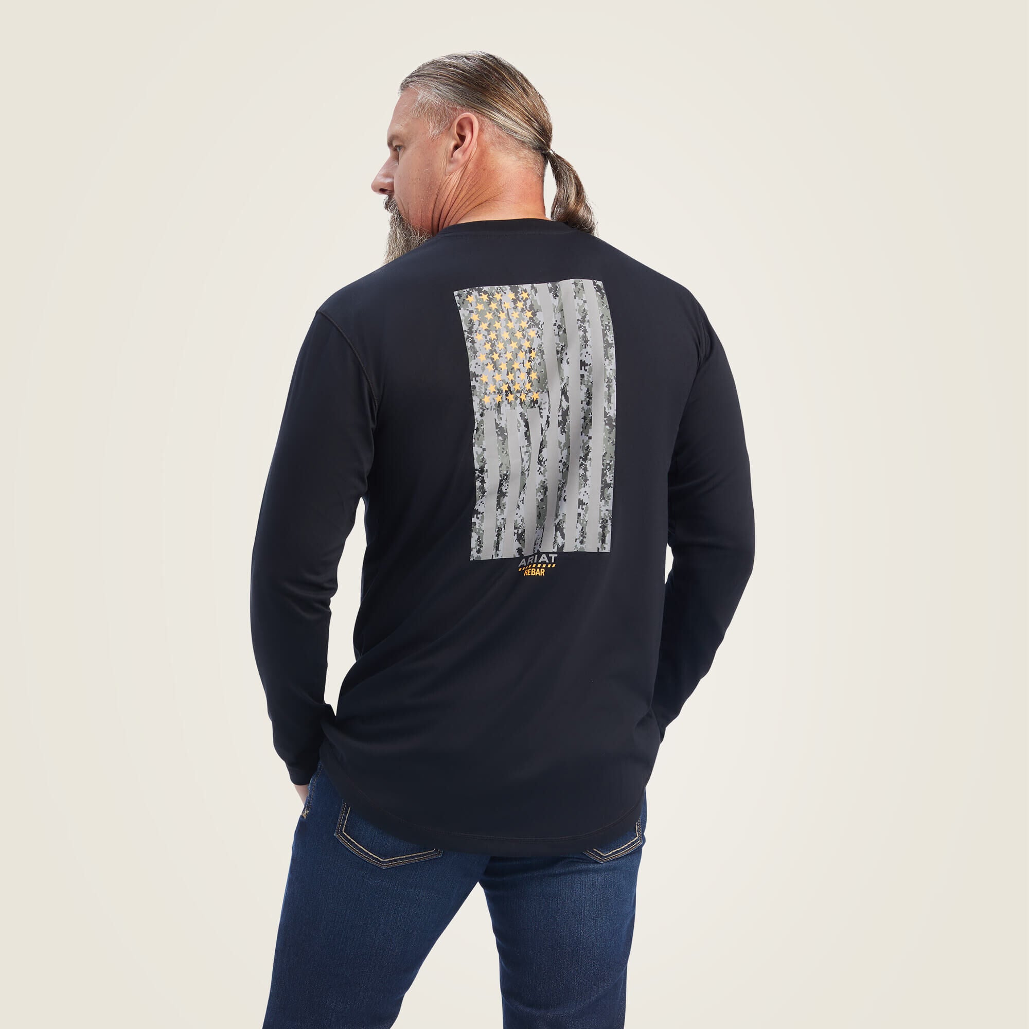 Rebar Workman Reflective Flag Graphic T-Shirt-Ariat
