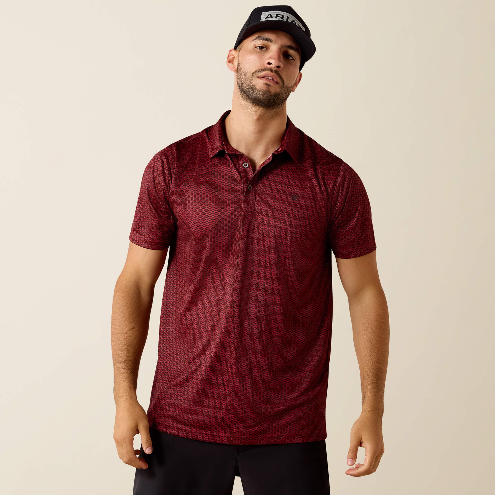 All Over Print Fitted Polo-Ariat