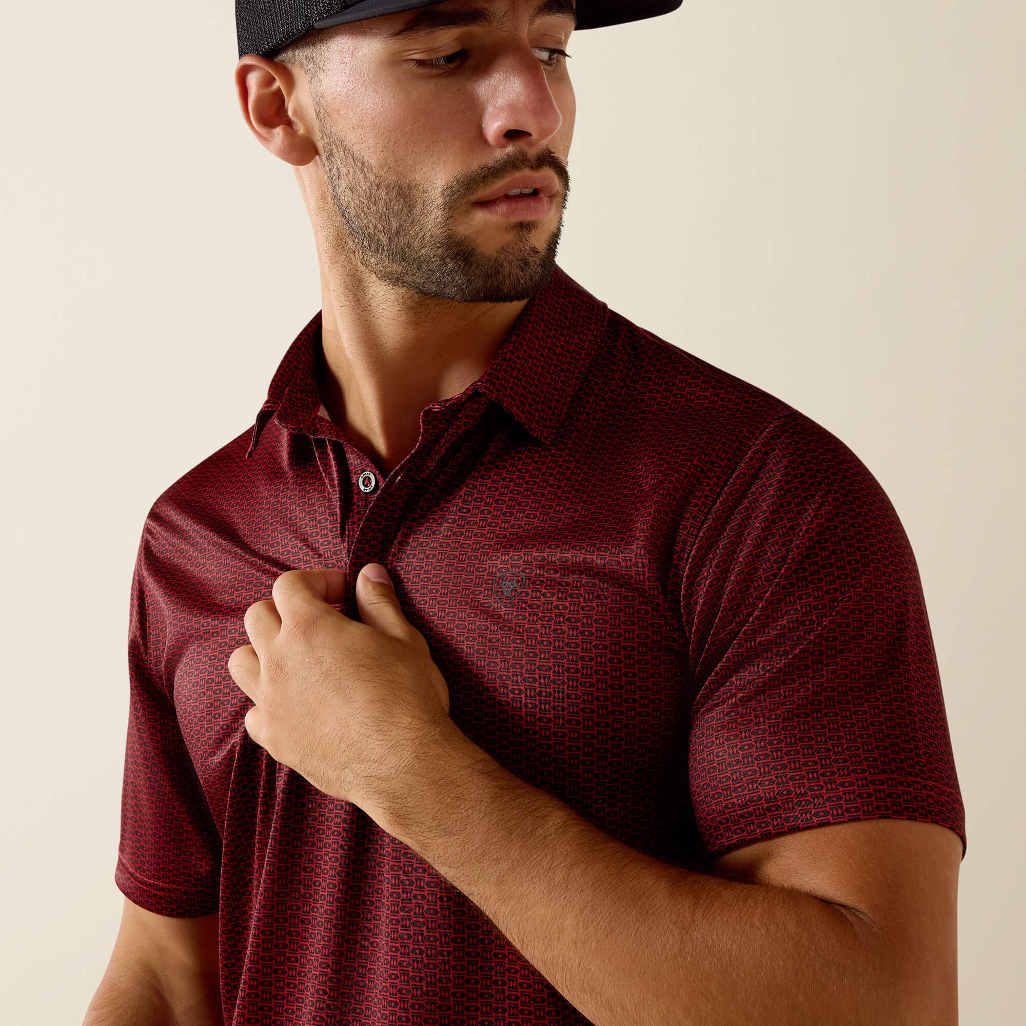 All Over Print Fitted Polo-Ariat