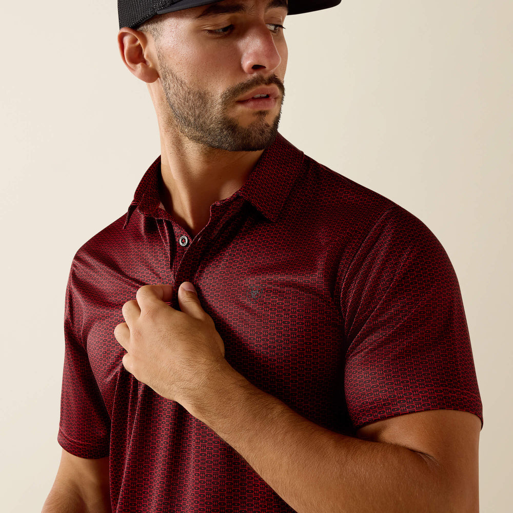 All Over Print Fitted Polo-Ariat