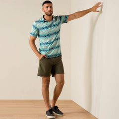 All Over Print Heathered Classic Fit Polo-Ariat