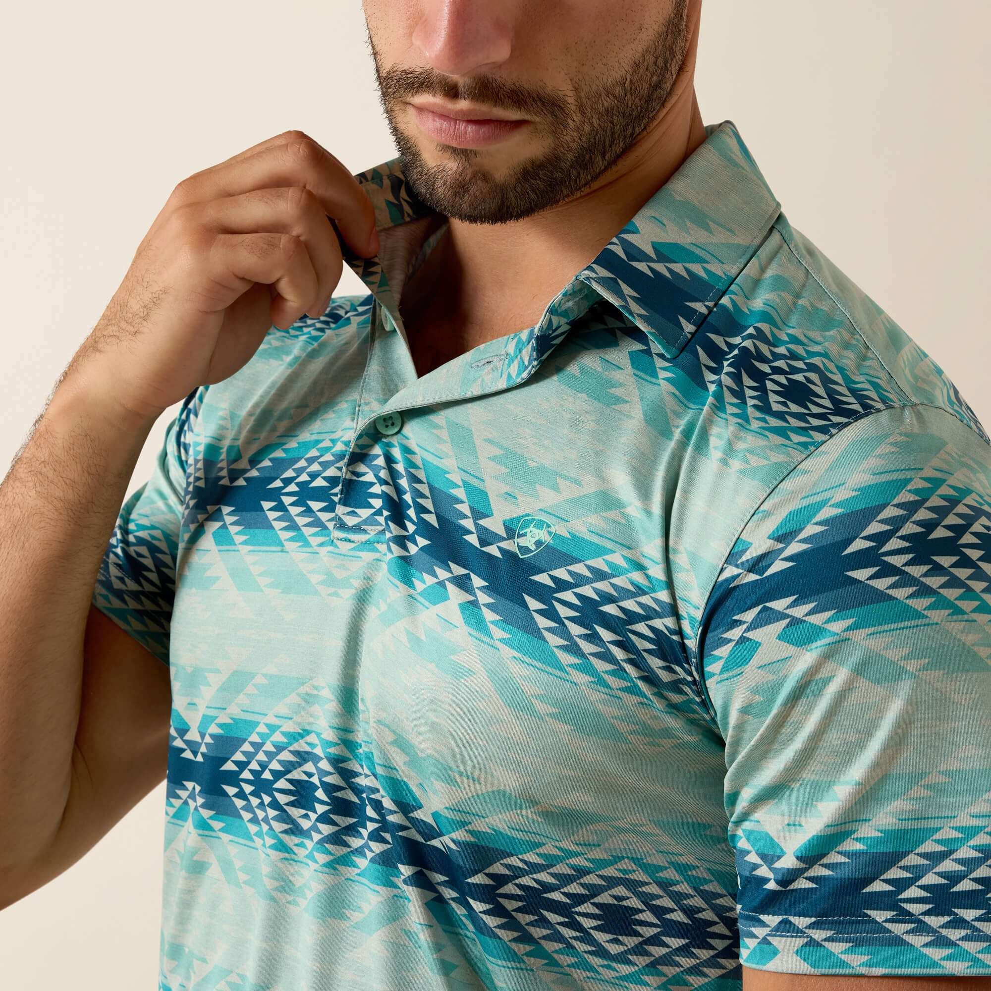 All Over Print Heathered Classic Fit Polo-Ariat