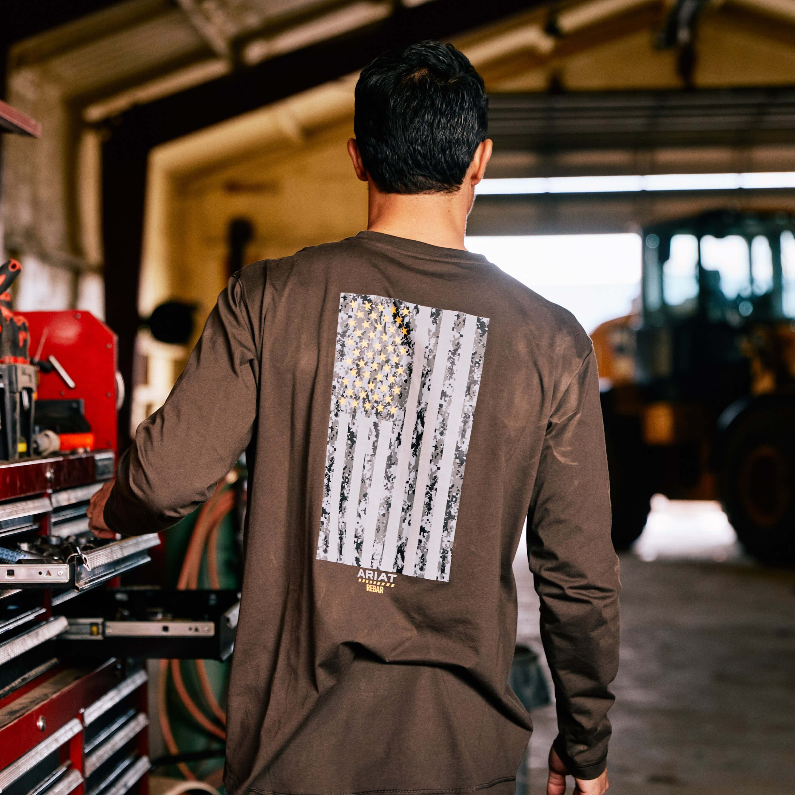Rebar Workman Reflective Flag Graphic T-Shirt-Ariat