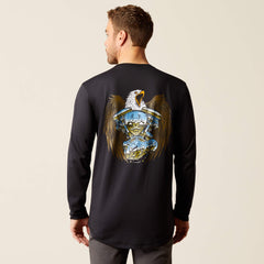 Rebar Workman Chrome Moto Eagle T-Shirt-Ariat