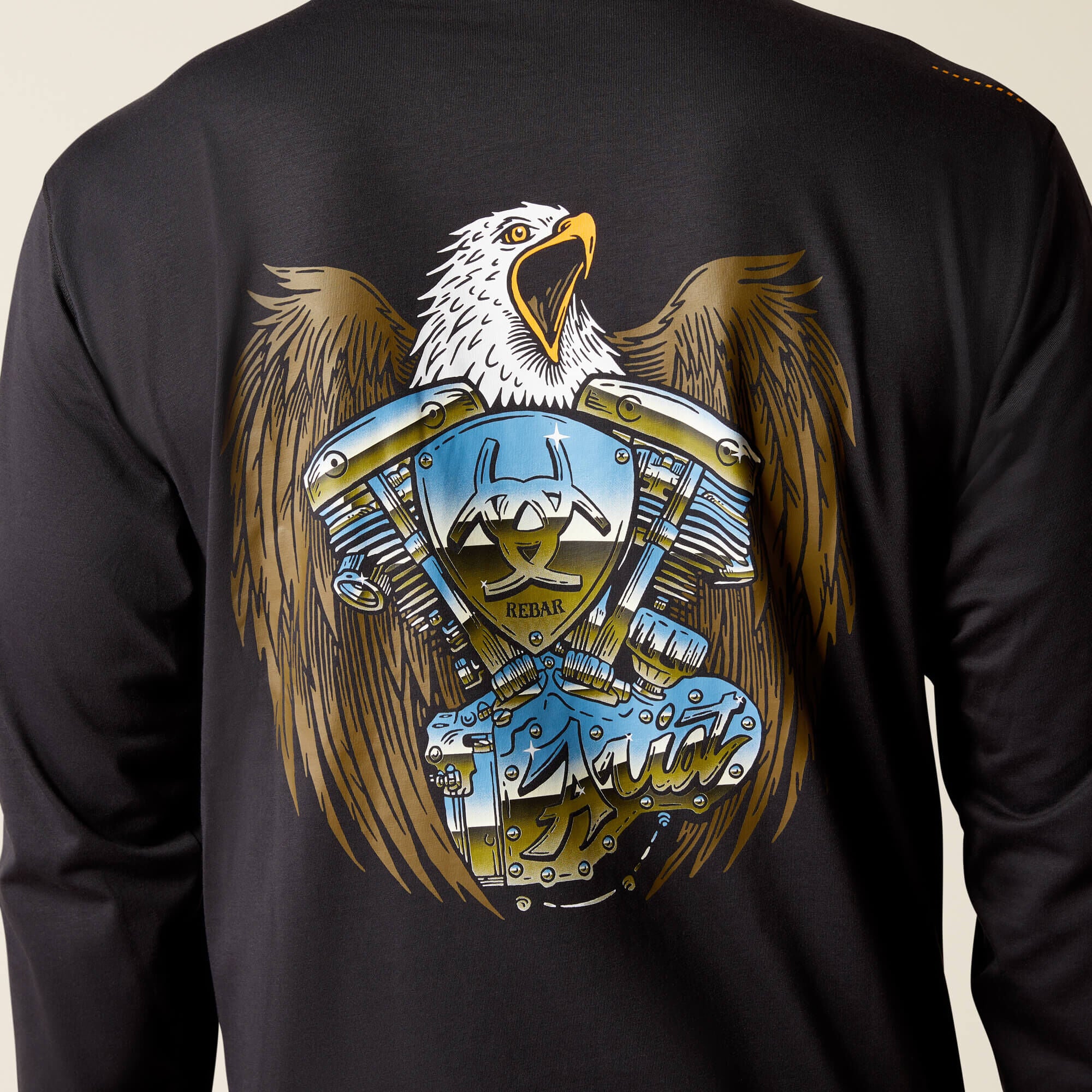 Rebar Workman Chrome Moto Eagle T-Shirt-Ariat