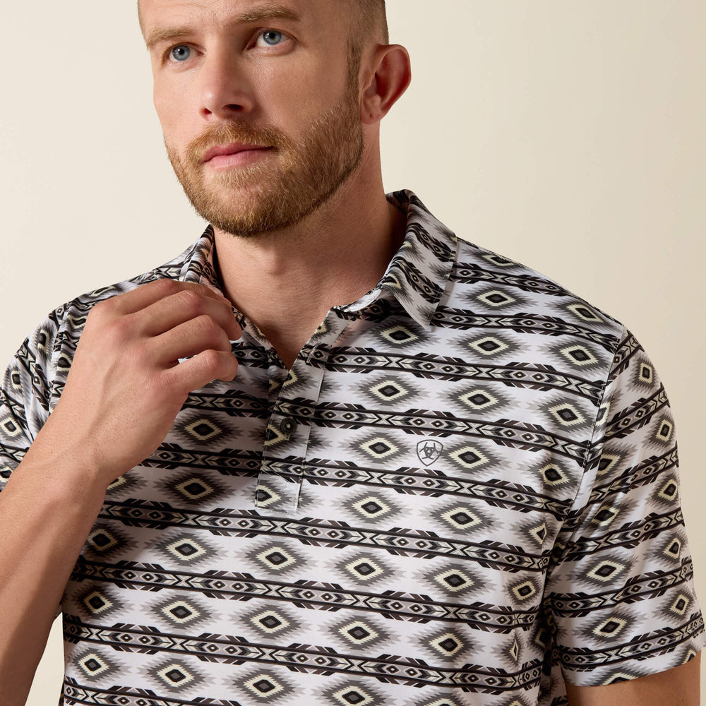 All Over Print Fitted Polo-Ariat