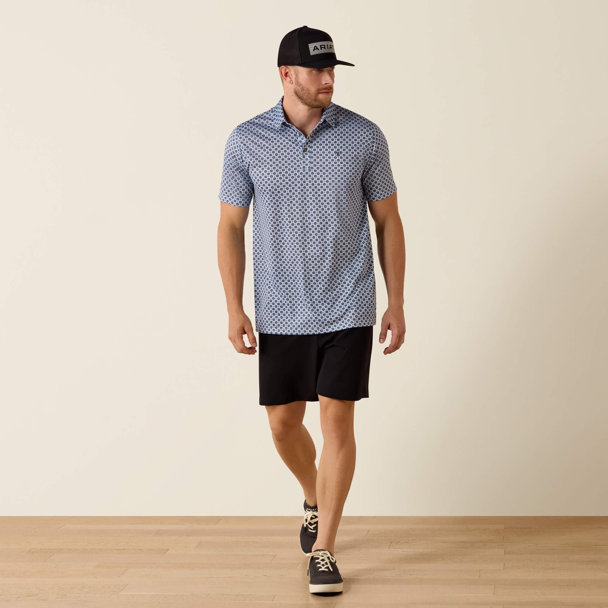 All Over Print Fitted Polo-Ariat