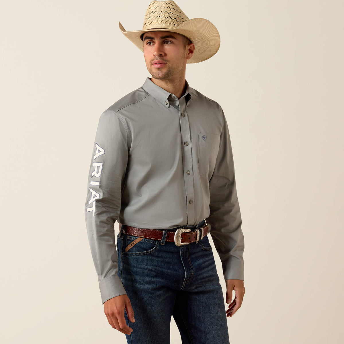Team Logo Lightweight Twill Fitted Shirt-Ariat