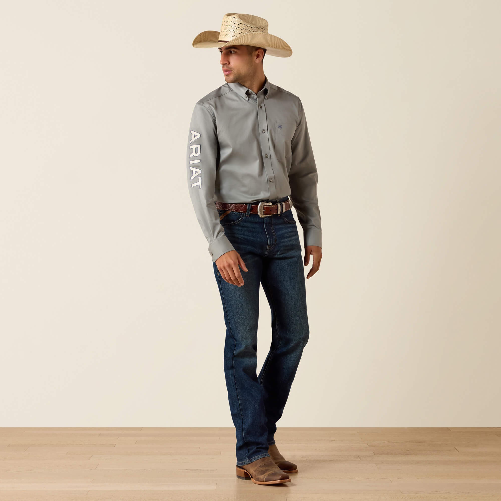 Team Logo Lightweight Twill Fitted Shirt-Ariat
