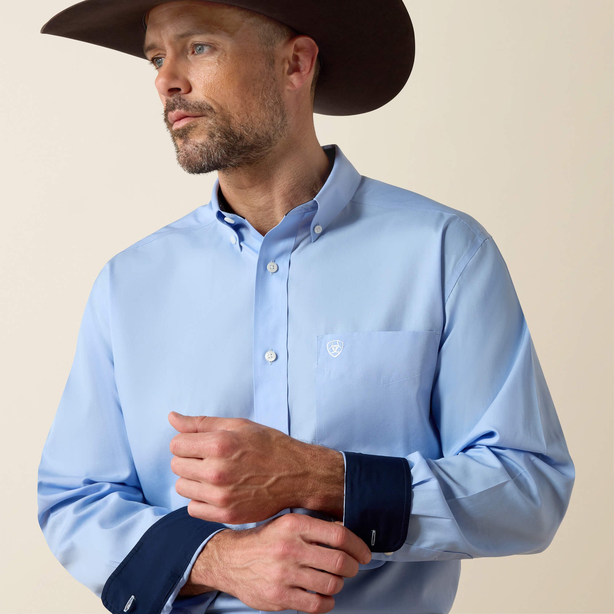 Wrinkle Free Solid Classic Fit Shirt-Ariat