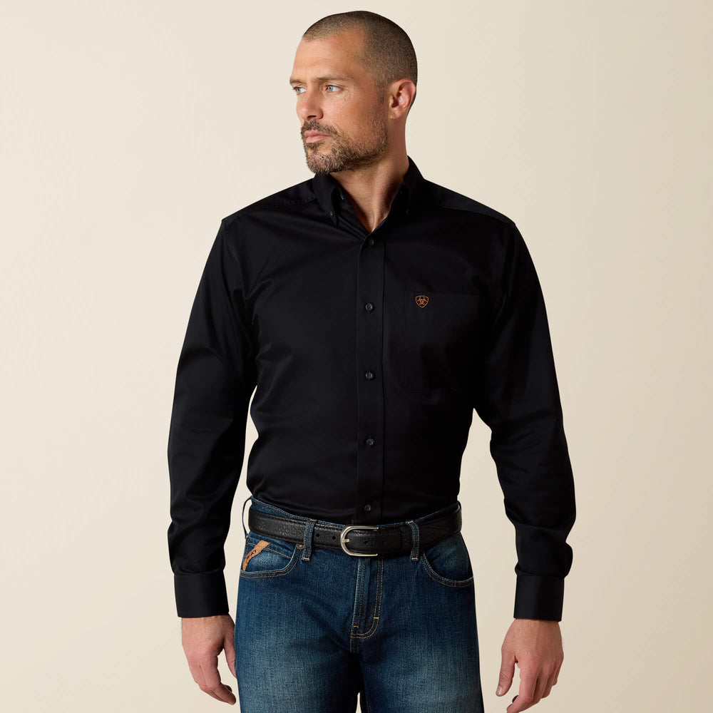 Solid Twill Fitted Shirt-Ariat