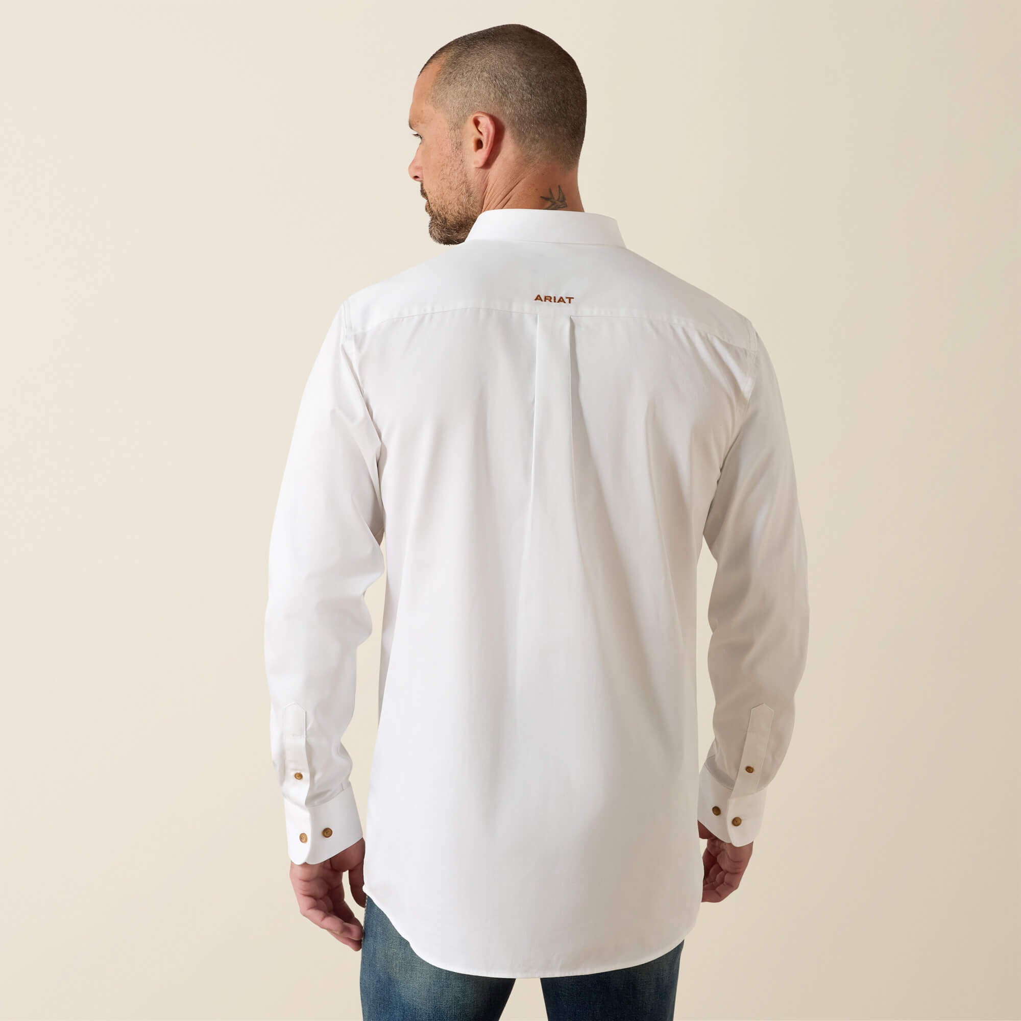 Solid Twill Fitted Shirt-Ariat