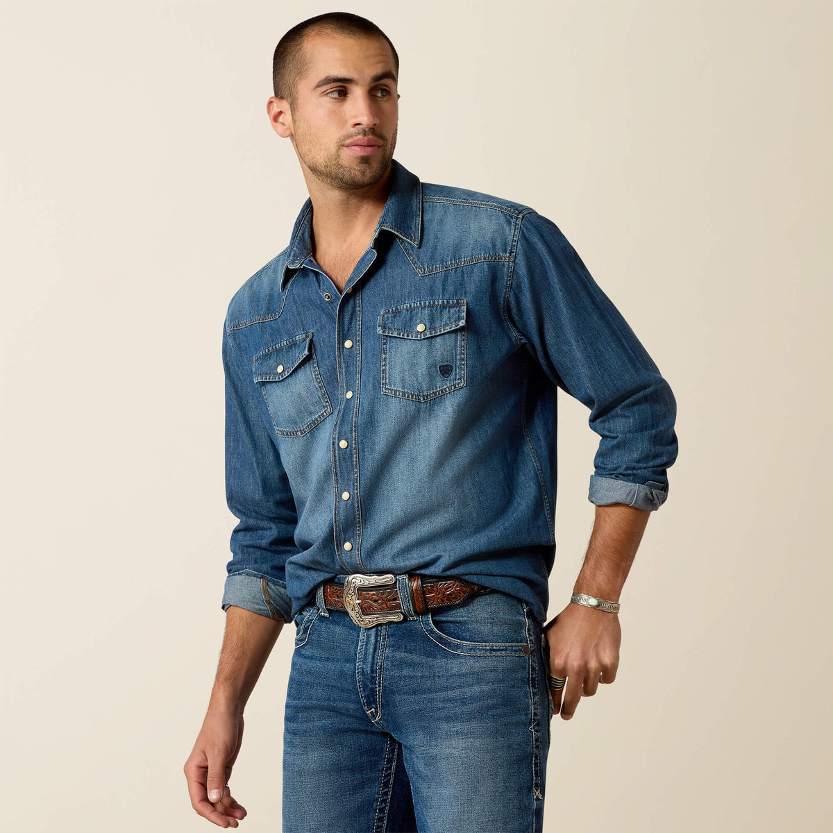 Denim Retro Fit Shirt-Ariat