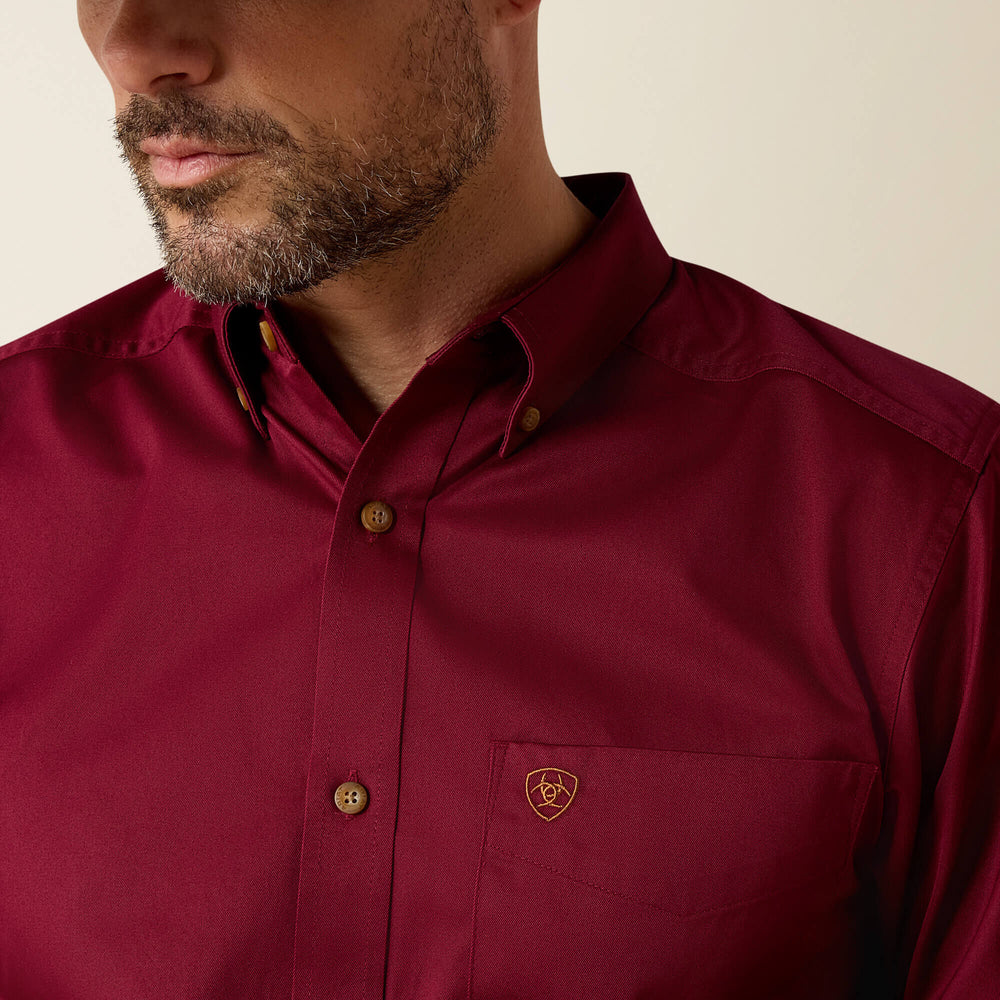 Solid Twill Fitted Shirt-Ariat
