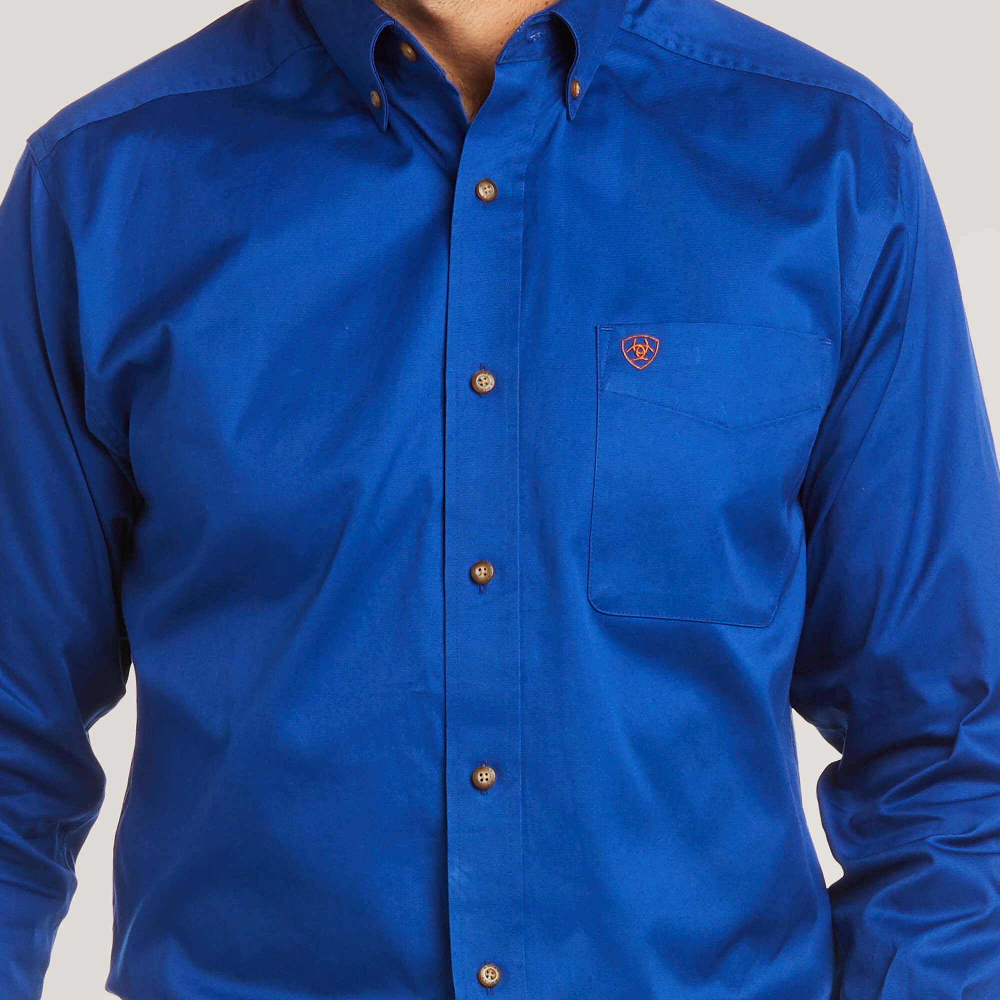 Solid Twill Fitted Shirt-Ariat