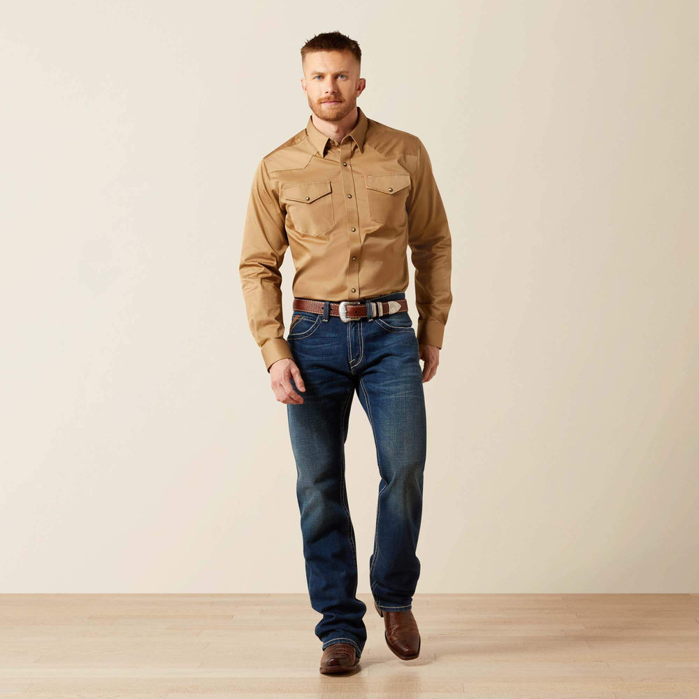 Solid Twill Fitted Shirt-Ariat